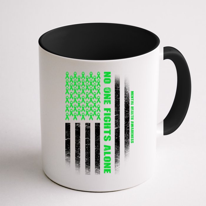 No One Fights Alone Mental Health Awareness Flag Mug