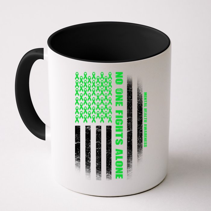 No One Fights Alone Mental Health Awareness Flag Mug