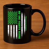 No One Fights Alone Mental Health Awareness Flag 11oz C Handle Ceramic Mug