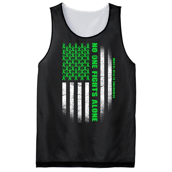 No One Fights Alone Mental Health Awareness Flag Mesh Reversible Basketball Jersey Tank