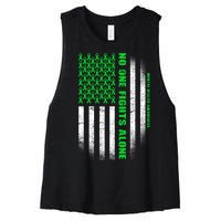 No One Fights Alone Mental Health Awareness Flag Women's Racerback Cropped Tank