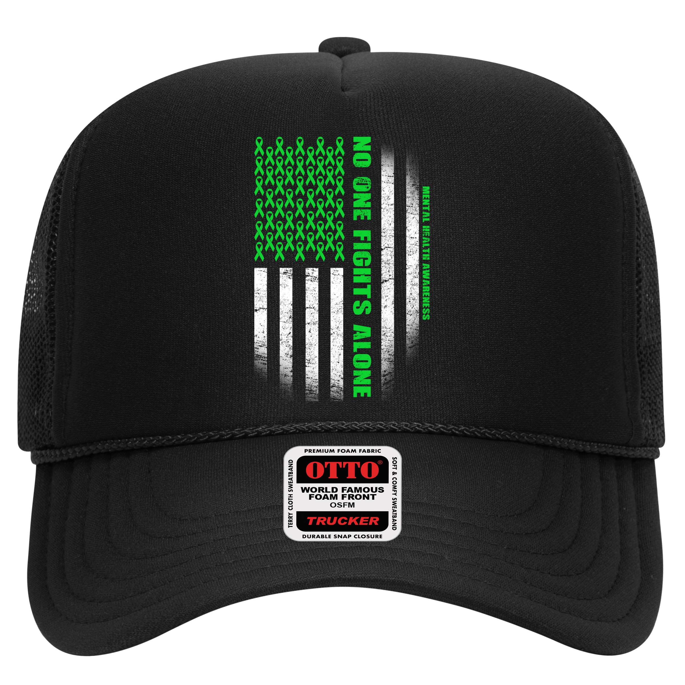 No One Fights Alone Mental Health Awareness Flag Hat