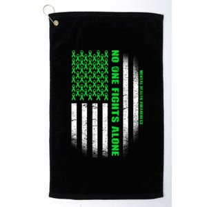 No One Fights Alone Mental Health Awareness Flag Platinum Collection Golf Towel