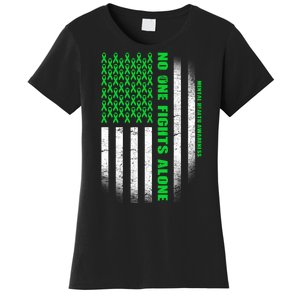 No One Fights Alone Mental Health Awareness Flag Women's T-Shirt