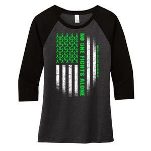 No One Fights Alone Mental Health Awareness Flag Women's Tri-Blend 3/4-Sleeve Raglan Shirt