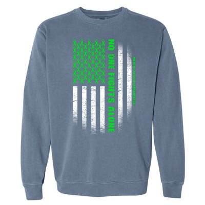 No One Fights Alone Mental Health Awareness Flag Garment-Dyed Sweatshirt