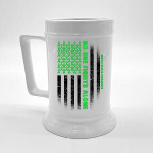 No One Fights Alone Mental Health Awareness Flag Beer Stein