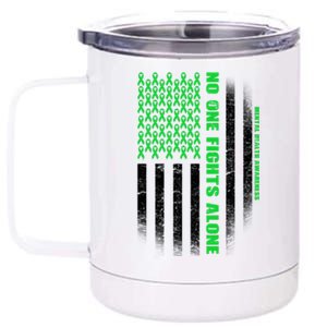 No One Fights Alone Mental Health Awareness Flag 12 oz Stainless Steel Tumbler Cup