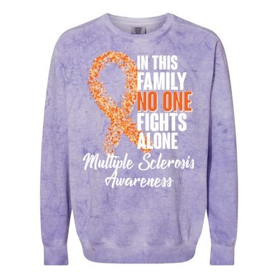 No One Fights Alone Multiple Sclerosis Awareness Colorblast Crewneck Sweatshirt