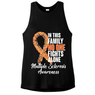 No One Fights Alone Multiple Sclerosis Awareness Ladies PosiCharge Tri-Blend Wicking Tank