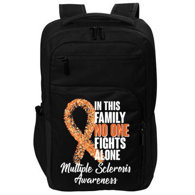 No One Fights Alone Multiple Sclerosis Awareness Impact Tech Backpack