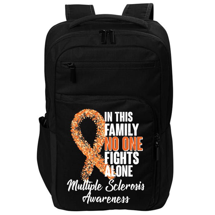 No One Fights Alone Multiple Sclerosis Awareness Impact Tech Backpack