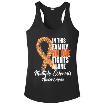 No One Fights Alone Multiple Sclerosis Awareness Ladies PosiCharge Competitor Racerback Tank