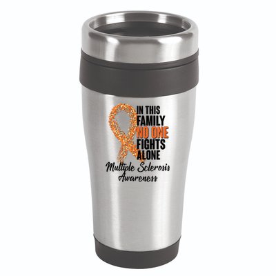 No One Fights Alone Multiple Sclerosis Awareness 16oz Travel Tumbler