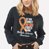 No One Fights Alone Multiple Sclerosis Awareness Cropped Pullover Crew