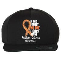 No One Fights Alone Multiple Sclerosis Awareness Wool Snapback Cap