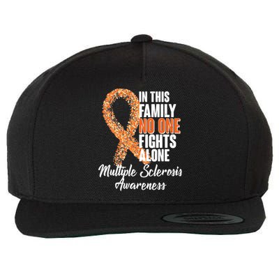 No One Fights Alone Multiple Sclerosis Awareness Wool Snapback Cap