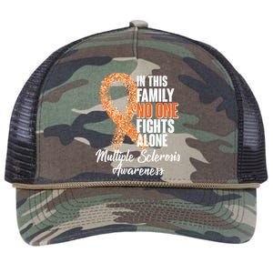 No One Fights Alone Multiple Sclerosis Awareness Retro Rope Trucker Hat Cap