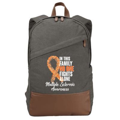 No One Fights Alone Multiple Sclerosis Awareness Cotton Canvas Backpack