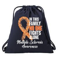 No One Fights Alone Multiple Sclerosis Awareness Drawstring Bag