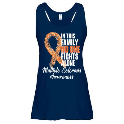 No One Fights Alone Multiple Sclerosis Awareness Ladies Essential Flowy Tank