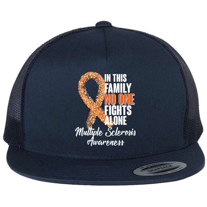No One Fights Alone Multiple Sclerosis Awareness Flat Bill Trucker Hat