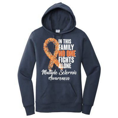 No One Fights Alone Multiple Sclerosis Awareness Women's Pullover Hoodie