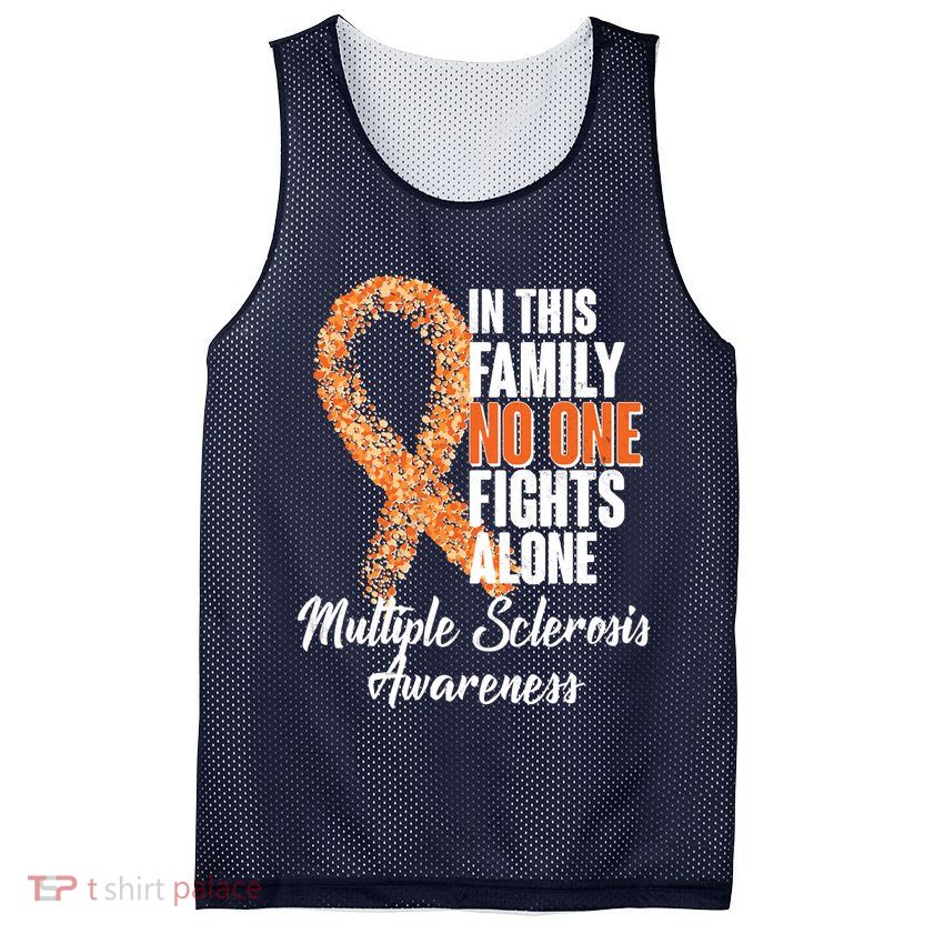 No One Fights Alone Multiple Sclerosis Awareness Mesh Reversible Basketball Jersey Tank