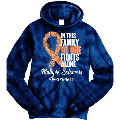 No One Fights Alone Multiple Sclerosis Awareness Tie Dye Hoodie