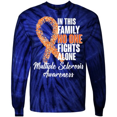 No One Fights Alone Multiple Sclerosis Awareness Tie-Dye Long Sleeve Shirt