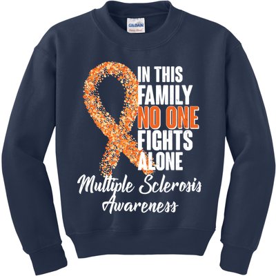 No One Fights Alone Multiple Sclerosis Awareness Kids Sweatshirt