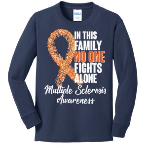 No One Fights Alone Multiple Sclerosis Awareness Kids Long Sleeve Shirt