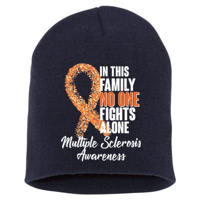 No One Fights Alone Multiple Sclerosis Awareness Short Acrylic Beanie