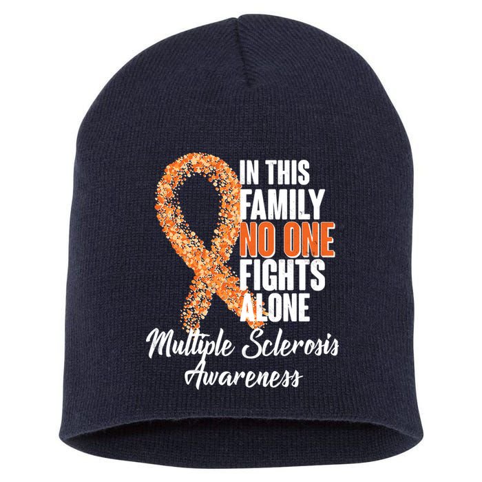 No One Fights Alone Multiple Sclerosis Awareness Short Acrylic Beanie