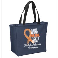 No One Fights Alone Multiple Sclerosis Awareness Zip Tote Bag