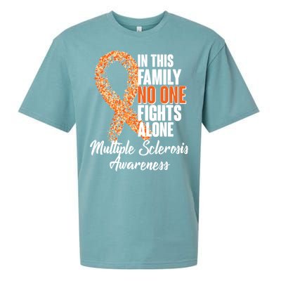 No One Fights Alone Multiple Sclerosis Awareness Sueded Cloud Jersey T-Shirt