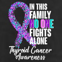 No One Fights Alone Thyroid Cancer Awareness 7 Panel Mesh Trucker Snapback Hat
