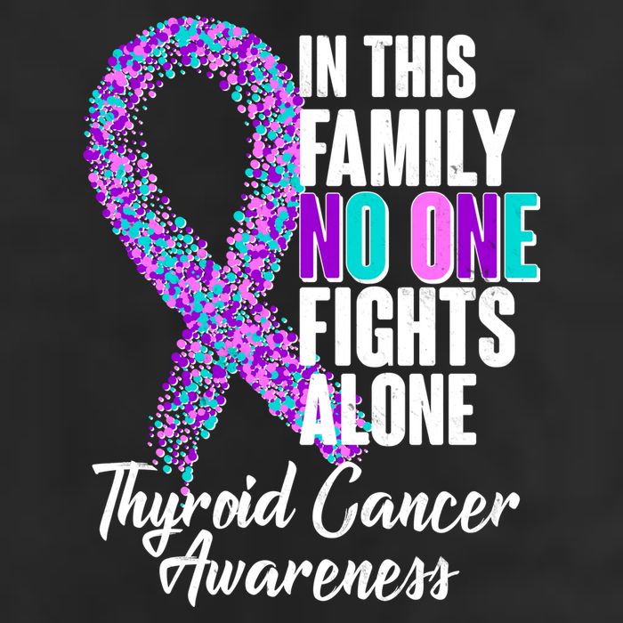 No One Fights Alone Thyroid Cancer Awareness 7 Panel Mesh Trucker Snapback Hat