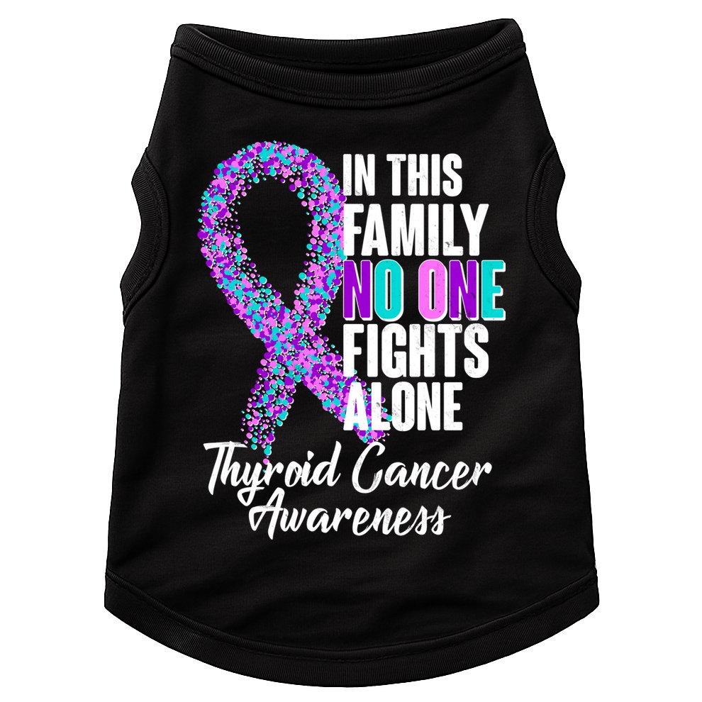 No One Fights Alone Thyroid Cancer Awareness Doggie Tank