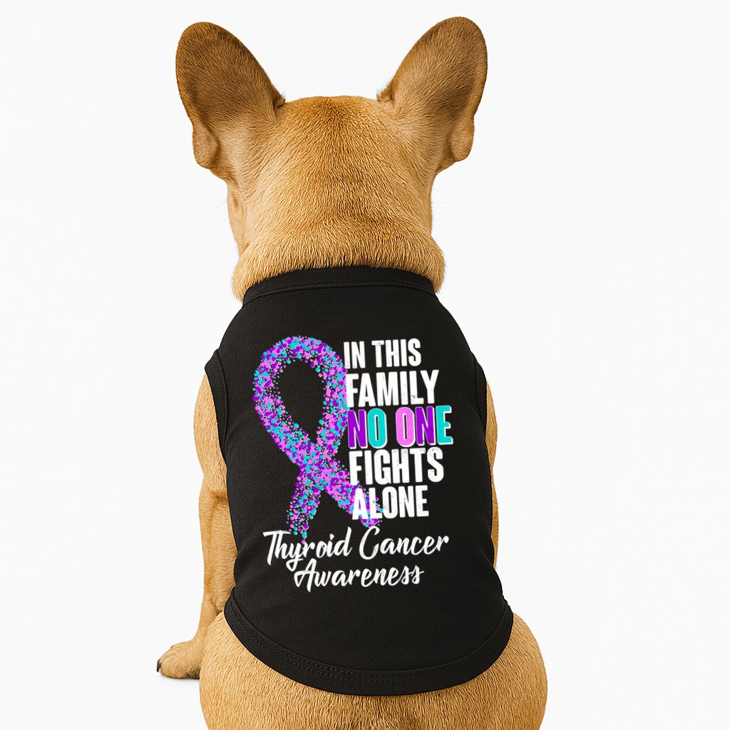 No One Fights Alone Thyroid Cancer Awareness Doggie Tank