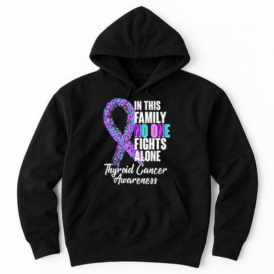 No One Fights Alone Thyroid Cancer Awareness Hoodie