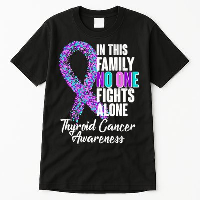 No One Fights Alone Thyroid Cancer Awareness Tall T-Shirt