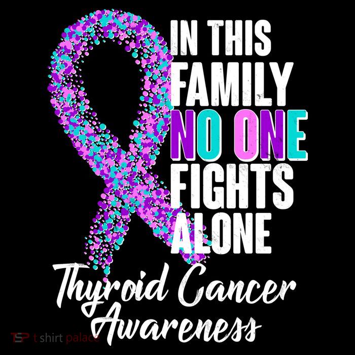No One Fights Alone Thyroid Cancer Awareness Drawstring Bag