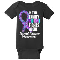 No One Fights Alone Thyroid Cancer Awareness Baby Bodysuit