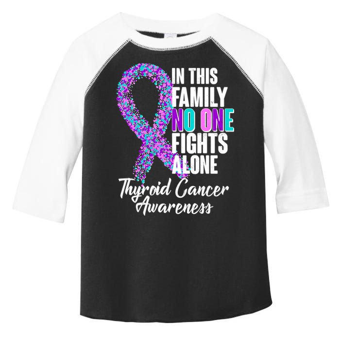 No One Fights Alone Thyroid Cancer Awareness Toddler Fine Jersey T-Shirt