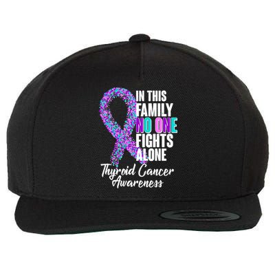 No One Fights Alone Thyroid Cancer Awareness Wool Snapback Cap