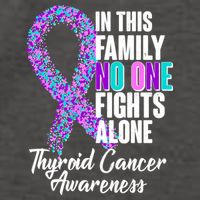 No One Fights Alone Thyroid Cancer Awareness Vector Backpack