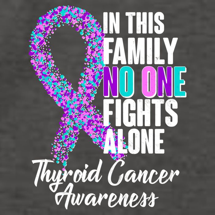 No One Fights Alone Thyroid Cancer Awareness Vector Backpack
