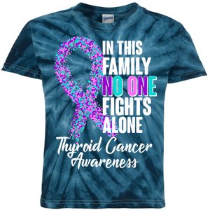 No One Fights Alone Thyroid Cancer Awareness Kids Tie-Dye T-Shirt