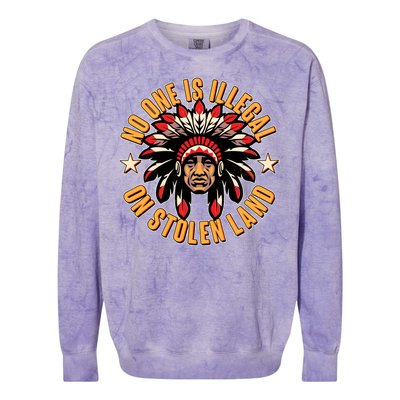 No One is Illegal On Stolen Land Colorblast Crewneck Sweatshirt